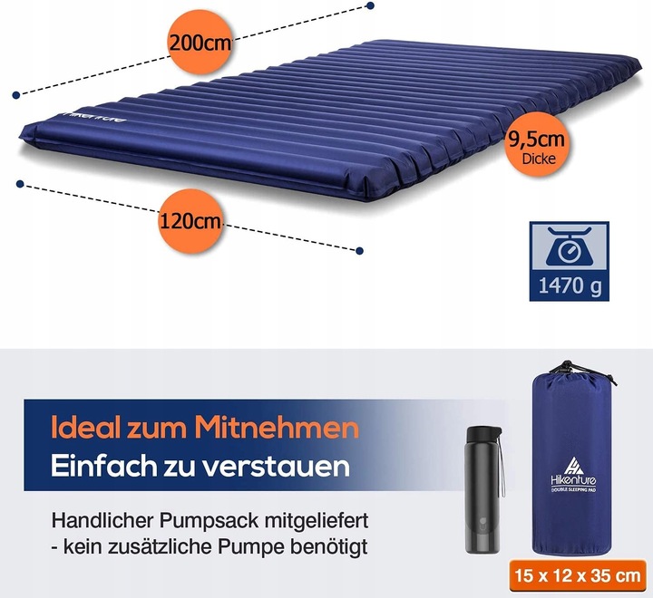 MATA/MATERAC SAMOPOMPUJĄCA WYGODNA 200x122CMx7CM