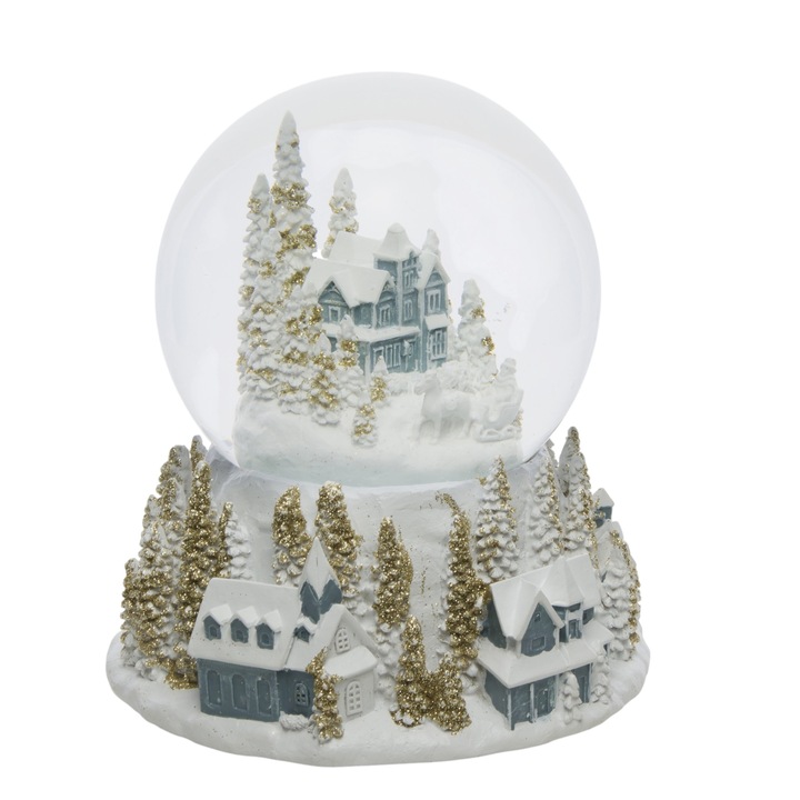 Śnieżna szklana Kula Z Pozytywką Świąteczna zimowe miasto dekoracja choinki