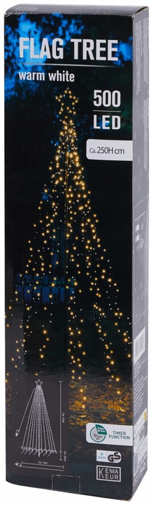 CHOINKA METALOWA XL 250 cm 500 LED TIMER KEMA ZEWNĘTRZNA