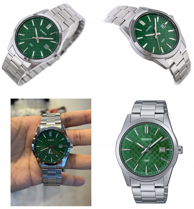 ZEGAREK MĘSKI CASIO MTP-VD03D datownik stalowy + BOX + GRAWER