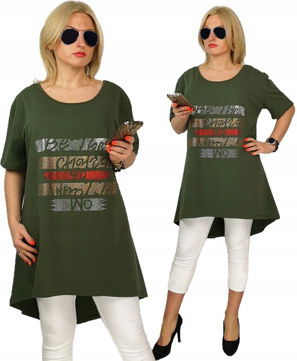 ASYMETRYCZNA TRAPEZOWA TUNIKA model OVERSIZE 48 50 52 54