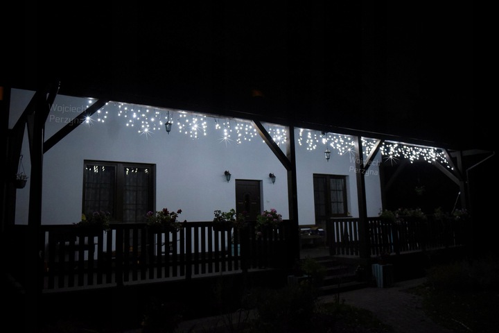 SOPLE 300 LED PROFESJONALNE GRUBE LAMPKI choinkowe KURTYNA + FLASH mikołaj