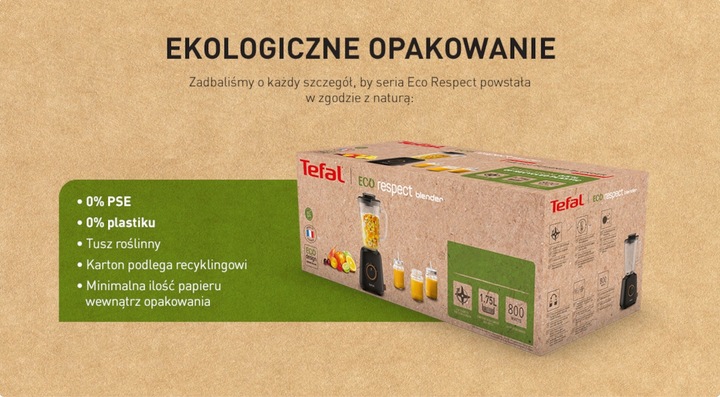 Blender kielichowy stojący TEFAL Eco Respect BL46E