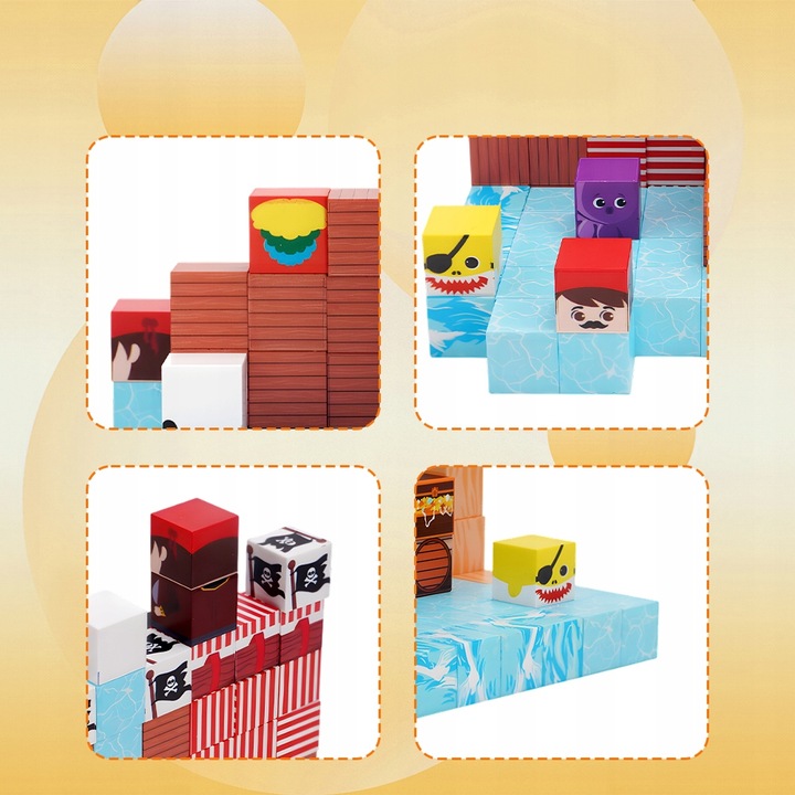 KLOCKI MAGNETYCZNE SZEŚCIANY DLA DZIECI 100 KLOCKÓW MODUŁY EDUKACYJNE STEM