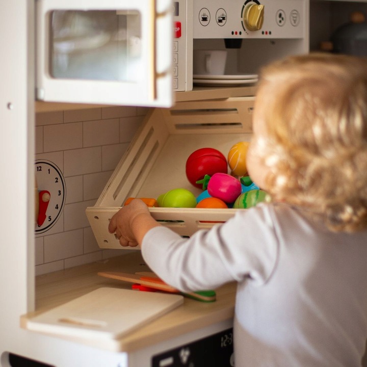 Drewniane Owoce i Warzywa Do Krojenia Zestaw XXL ze Skrzynką 17 elementów