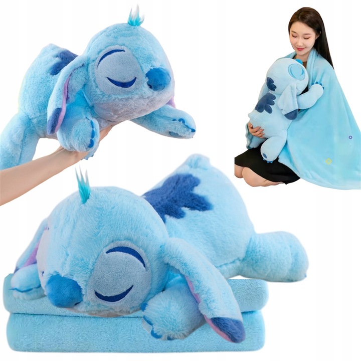 ŚPIĄCY STITCH DUŻA MASKOTKA PODUSZKA KOCYK LILO I STICH PLUSZAK PRZYTULANKA