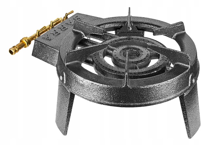 PALNIK GAZOWY TABORET ŻELIWNY KUCHENKA 9,8kW ZESTAW WĄŻ REDUKTOR