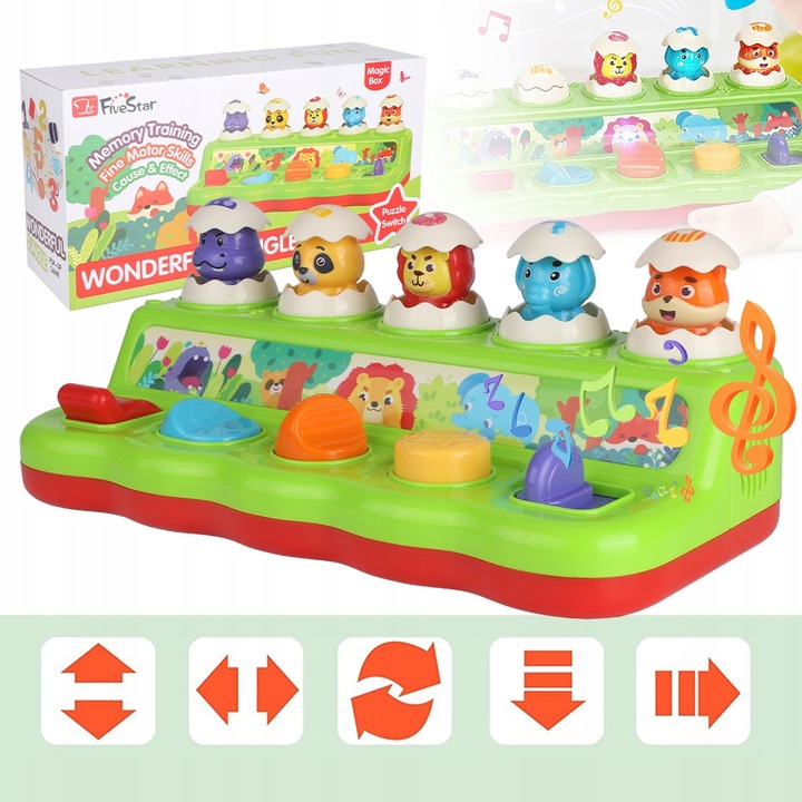 WYSKAKUJĄCE ZWIERZĄTKA INTERAKTYWNA ZABAWKA GRA ZRĘCZNOŚCIOWA POP-UP