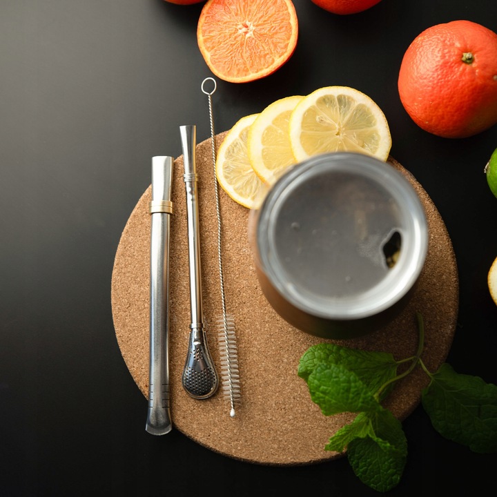 Zestaw do Yerba Mate Yerbomos Kubek Termiczny Bombilla Słomka Czyścik 355ml
