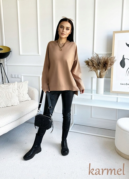 Dresowa BLUZA DAMSKA modna wygodna asymetryczny tył