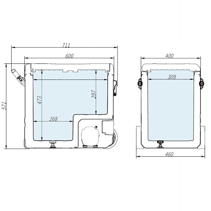 LODÓWKA KOMPRESOROWA TURYSTYCZNA NA PIKNIK RYBY METEOR TSW60 bluetooth 60l