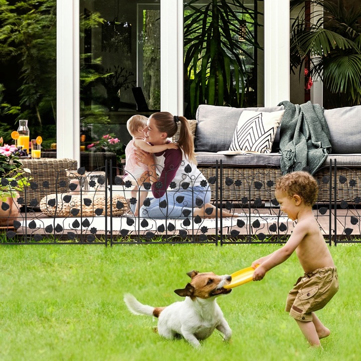 5 Paneli Wytrzymałe Metalowe Płotek Ogrodowy 67cm