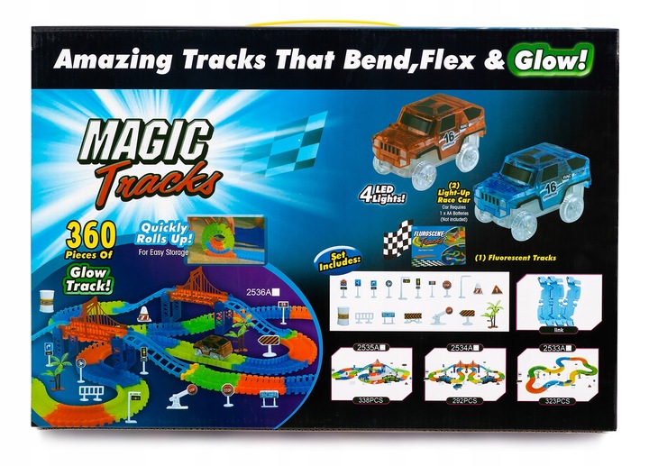 TOR SAMOCHODOWY WYŚCIGOWY ŚWIECĄCY 360 el GLOW TRACKS MAGIC TRACKS AUTO