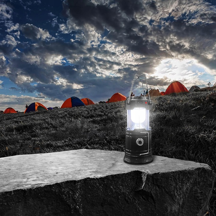 Lampa Solarna LED Latarka Turystyczna Biwakowa Akumulatorowa USB Powerbank