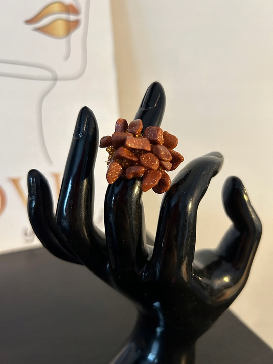 Pierścionek na gumce piasek pustyni i toho kamienie 9