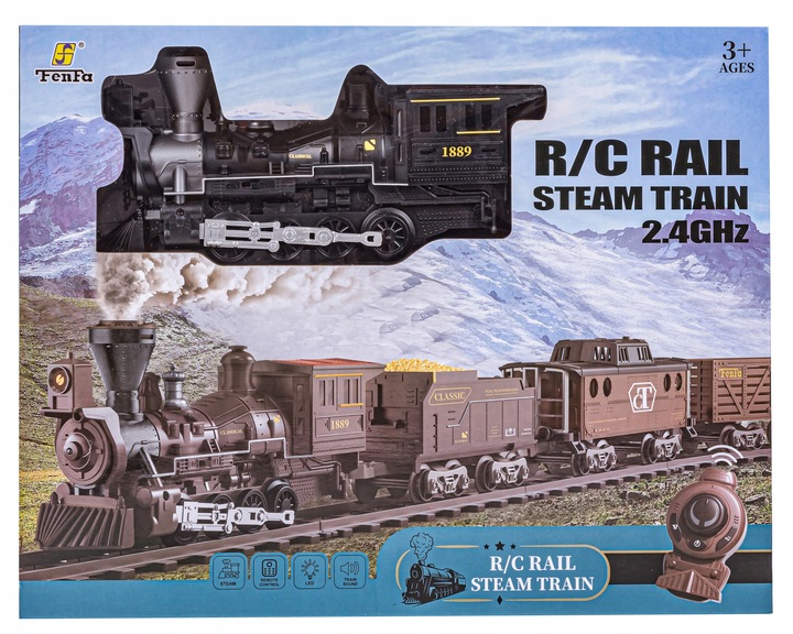 Elektryczna KOLEJKA LOKOMOTYWA POCIĄG towarowy NA PILOTA Tor PARA 2,4 GHz