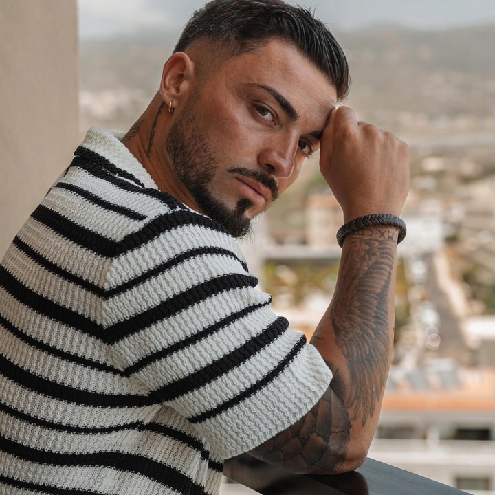 SERASAR Skórzana bransoletka dla mężczyzn [Steady] Brązowy, 20 cm