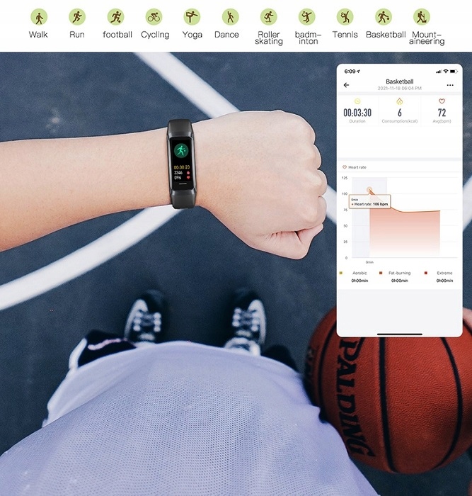 SMARTWATCH ZEGAREK SMARTBAND DAMSKI AMOLED PL PULS SPORT KROKOMIERZ