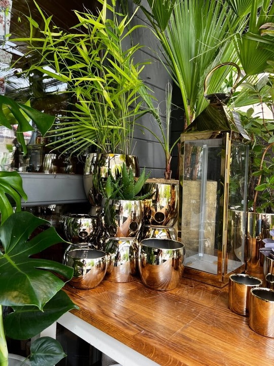 CERAMICZNA OSŁONKA DONICZKA KULA 17cm ZŁOTA