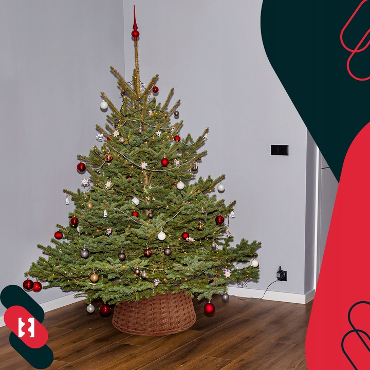 OSŁONA WIKLINOWA NA STOJAK POD CHOINKĘ BOHO KOSZ STOJAKA NATURALNY FI 55 CM