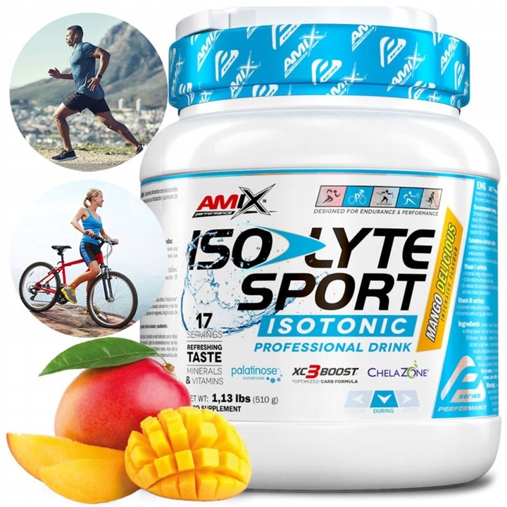 ISOTONIC Isolyte elektrolity IZOTONIK W PROSZKU DLA BIEGACZY, KOLARZY Mango
