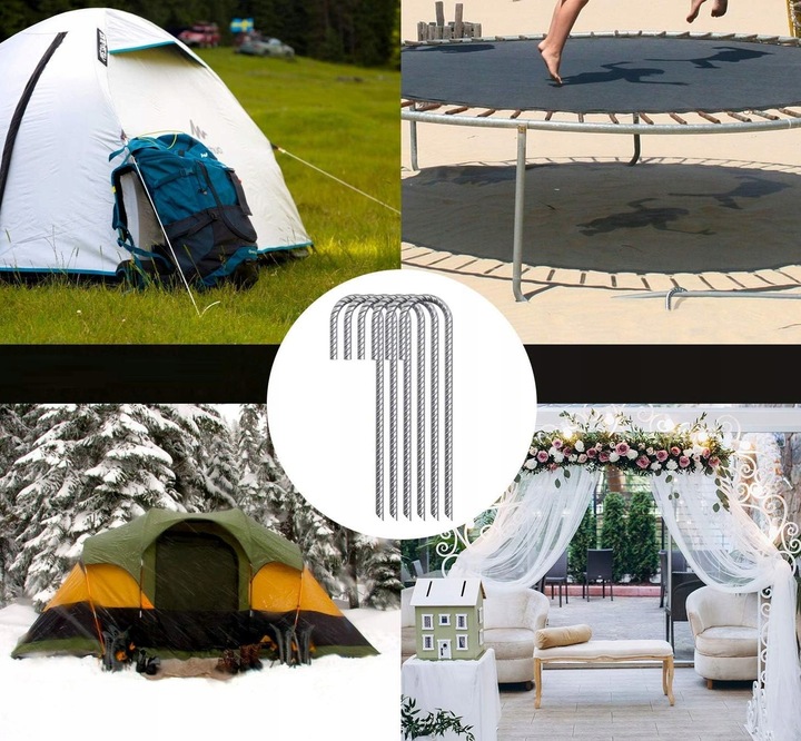 OGROMNE STALOWE KOTWY SZPILKI Paliki gruntowe DO NAMIOTÓW TRAMPOLINY 376