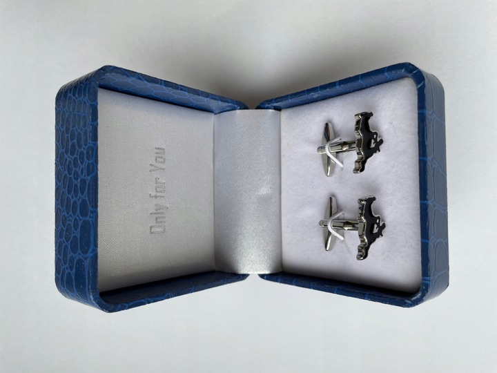 Srebrne spinki do mankietów EXC Ford Mustang GT Bullitt