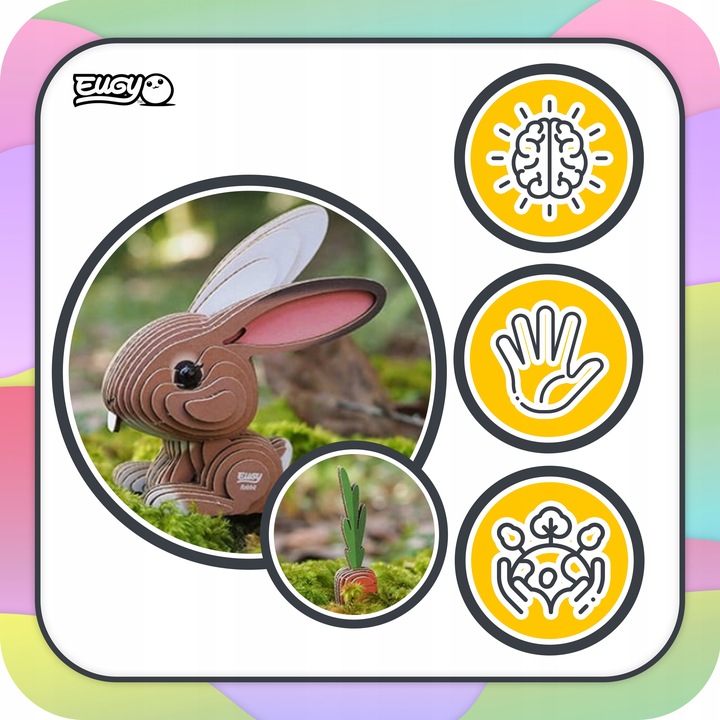 Królik Eugy. Eko Układanka Puzzle 3D
