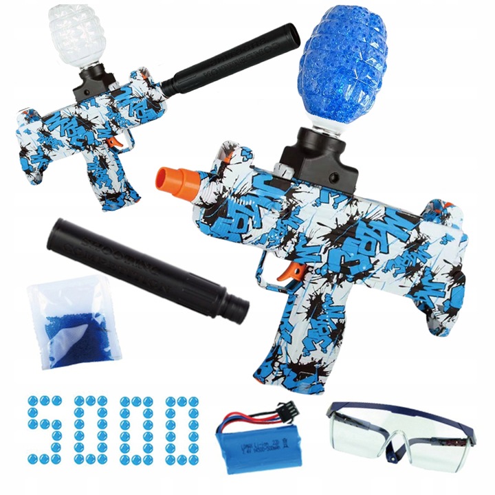 Pistolet Karabin Na Żelowe Kulki DUŻY Zestaw Automatyczny Broń Automat