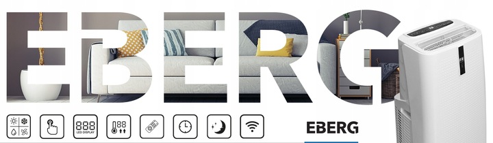 Klimatyzator przenośny ENVA 3,5 kW 4w1 WiFi osuszacz 56l/24h pompa ciepła