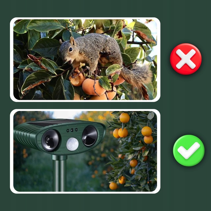 ODSTRASZACZ ZWIERZĄT KOTÓW PSÓW DZIKÓW SAREN PTAKÓW ITP + Lokalizator Ruchu