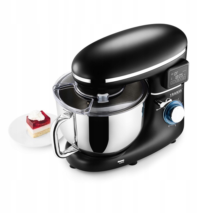 Robot planetarny z podgrzewaną misą Kuchenny Czarny MISA 6L DUŻA MOC 3000W