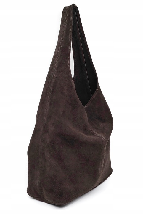 CZEKOLADOWA ZAMSZOWA TOREBKA WOREK BRĄZOWA TOREBKA ZAMSZ NATURALNY ZAMEK A4