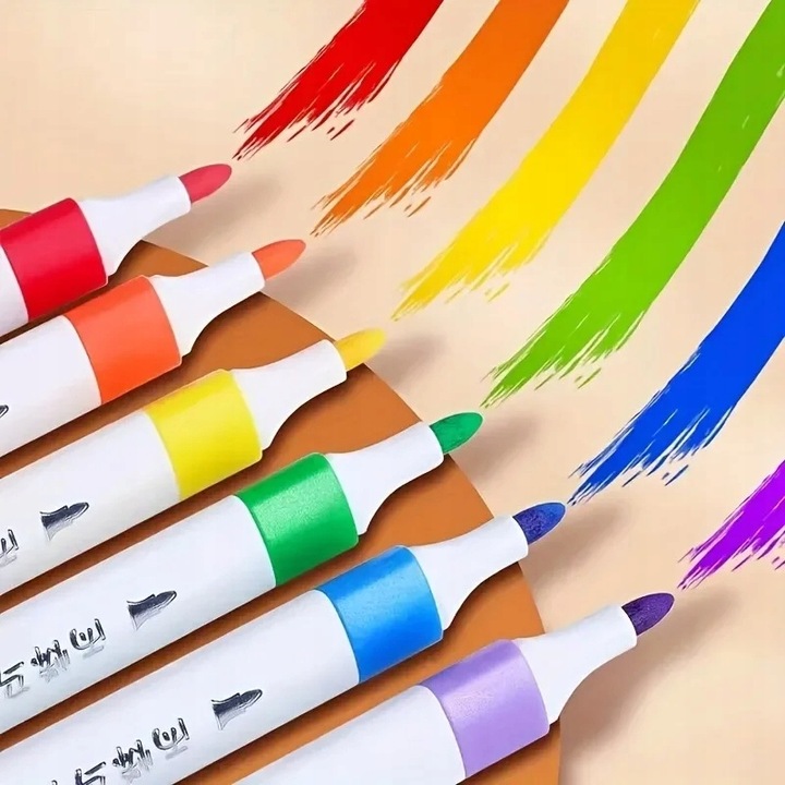 MARKERY AKRYLOWE Pisaki Flamastry Mazaki WODOODPORNE Z FARBĄ ZESTAW 60 SZT