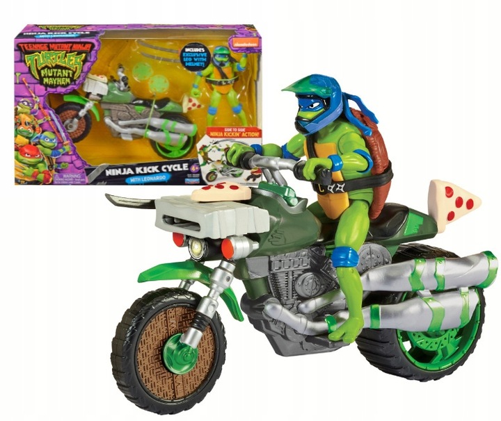 WOJOWNICZE ŻÓŁWIE NINJA Figurka LEONARDO Pojazd