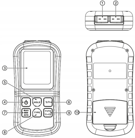 CYFROWY TERMOMETR 2x TERMOPARA TYPU K -50 do 1372