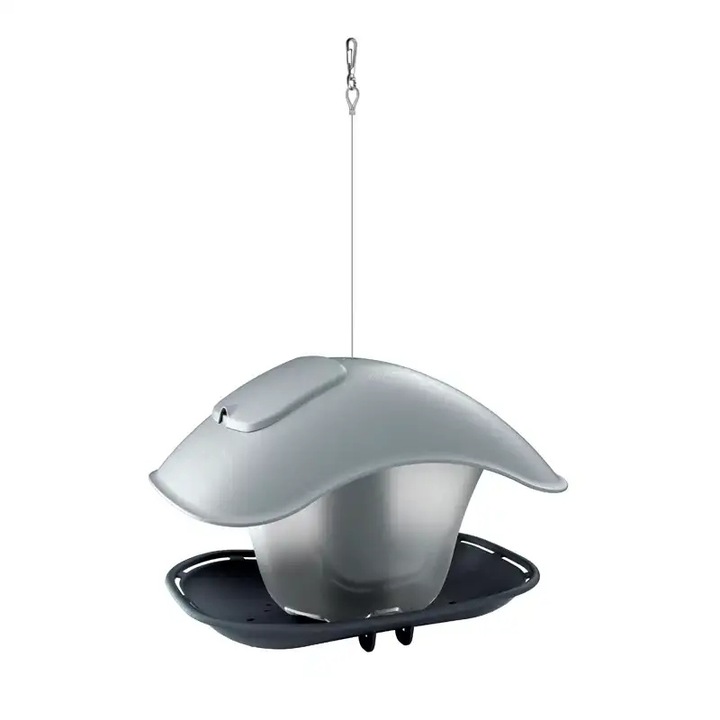 KARMNIK dla PTAKÓW zimujących Domek z Daszkiem Birdyfeed Square ANTRACYT