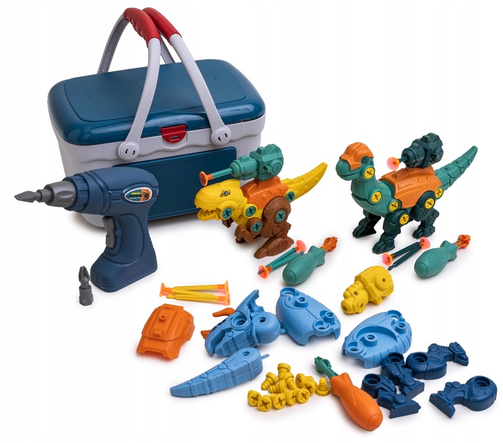 DINOZAURY DO SKRĘCANIA ROZKRĘCANIA Zestaw 3 FIGURKI z wyrzutniami STRZAŁKI