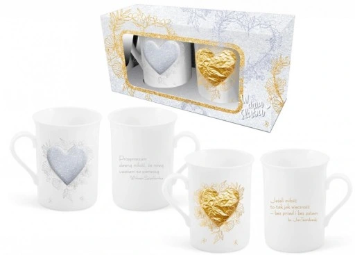 Prezent Na Ślub Wesele Zestaw Kubków Pamiątka Ślubna