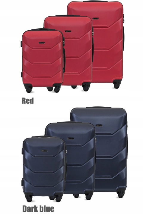 ZESTAW KOMPLET WALIZEK ABS 3IN1 MOCNA TWARDA BLOOM 15 KOLORÓW