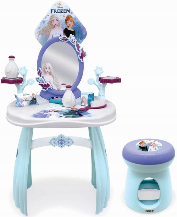 Smoby Toaletka Disney Kraina Lodu Salon Piękności Frozen 10 Akc Taboret