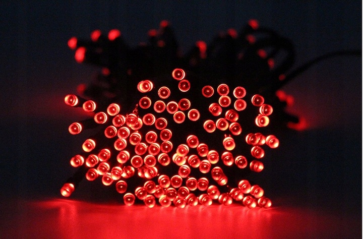 Lampki Choinkowe Led Wewnętrzne Zewnętrzne Wodoodporne Czerwone 300 LED