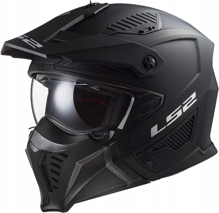 KASK MOTOCYKLOWY SZCZĘKOWY LS2 OF606 DRIFTER SOLID MATT BLACK - 06