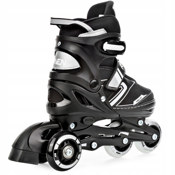 Rolki Łyżwy Wrotki 4w1 Regulowane RAVEN Helixi Black/Grey 34-37 Kółko LED