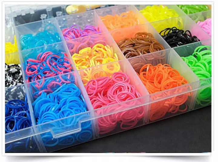 GUMKI DO ROBIENIA BRANSOLETEK DUŻY ZESTAW 6800 ELEMENTÓW XXL DLA DZIECKA