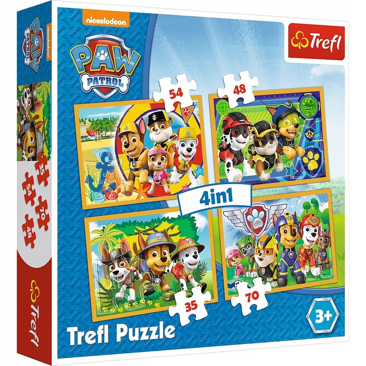 PUZZLE 4 w 1 PSI PATROL WYPRAWA W MIASTO TREFL