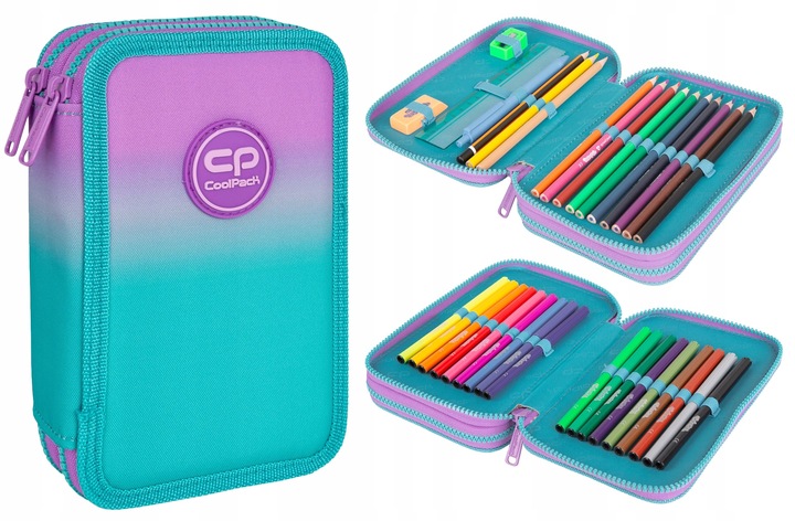 Coolpack Jumper 2 Piórnik podwójny z wyposażeniem Gradient Bluberry E66505