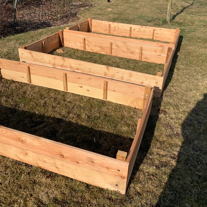 Grządka podwyższona GP12, 200x100x27, modrzew, śruby