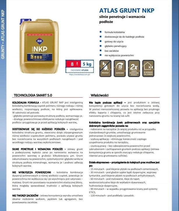 Atlas Grunt NKP żelowy 5KG niekapiący