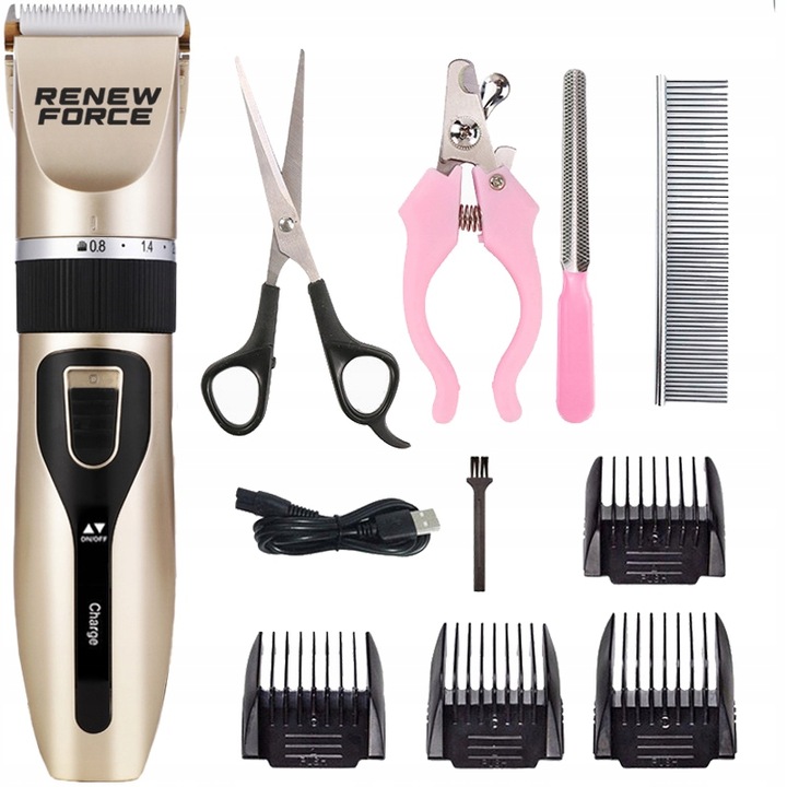 MASZYNKA DO STRZYŻENIA PSÓW PSA KOTA ZWIERZĄT ZESTAW CICHA PROFESJONALNA